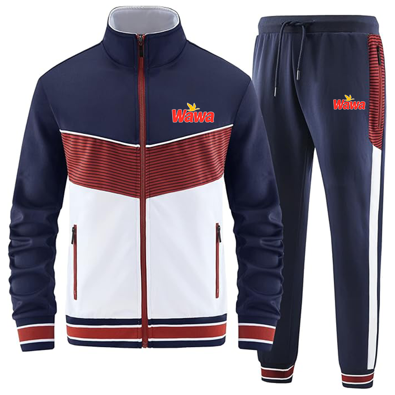 Men's Wawa Gas Station ANOTWENER Men_s Casual 2 Piece Tracksuit Sets Long Sleeve Full Zip Jacket and Sweatpants Sport Outfits Sweatsuits